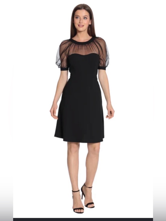 Maggy London Dresses & Skirts - Maggy London Lyra Illusion in Velvet black dress Midi Dress